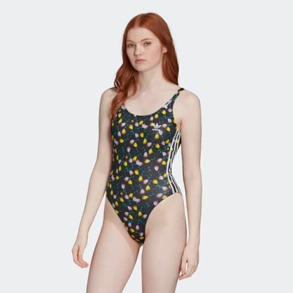 Adidas Originals Allover Print AOP Black Bodysuit - Picture 2 of 10